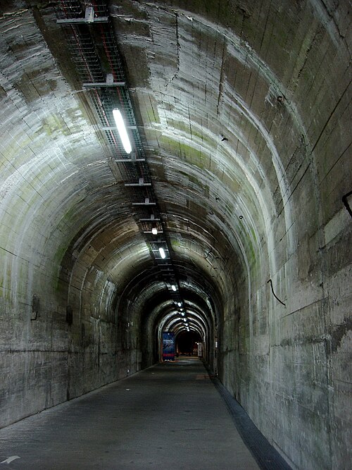 The Ida railway tunnel, where V-2s and supplies would be brought in by train and unloaded