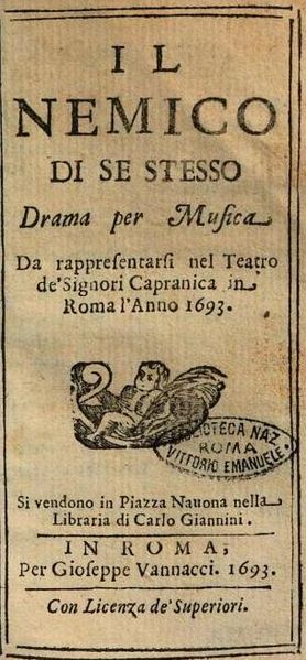 File:Il nemico di se stesso by Scarlatti - libretto title page.jpg