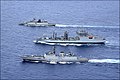 Indian Naval Ships Sahyadri, Shakti and Kamorta of the Eastern Fleet underway to Guam to participate in Malabar 2018.jpg