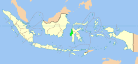 Péta Sulawesi Kulon ing Indonesia