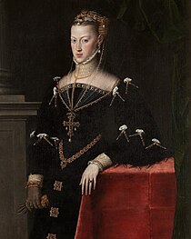 Mária infánsnő házassága idején Antonis Mor portréján 1551 körül (Museo del Prado)