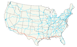 Route of Interstate 10