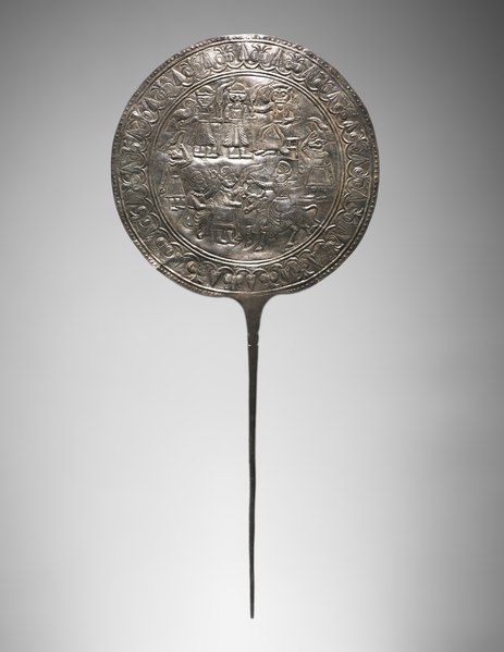 File:Iran, Luristan, 9th-7th Century BC - Votive Pin with Decorated Disc - 1963.257 - Cleveland Museum of Art.tif