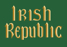 One of two flags flown over the GPO during the Rising Irish Republic Flag.svg