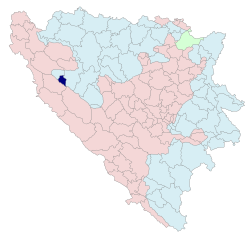 Location of Istočni Drvar within Bosnia and Herzegovina