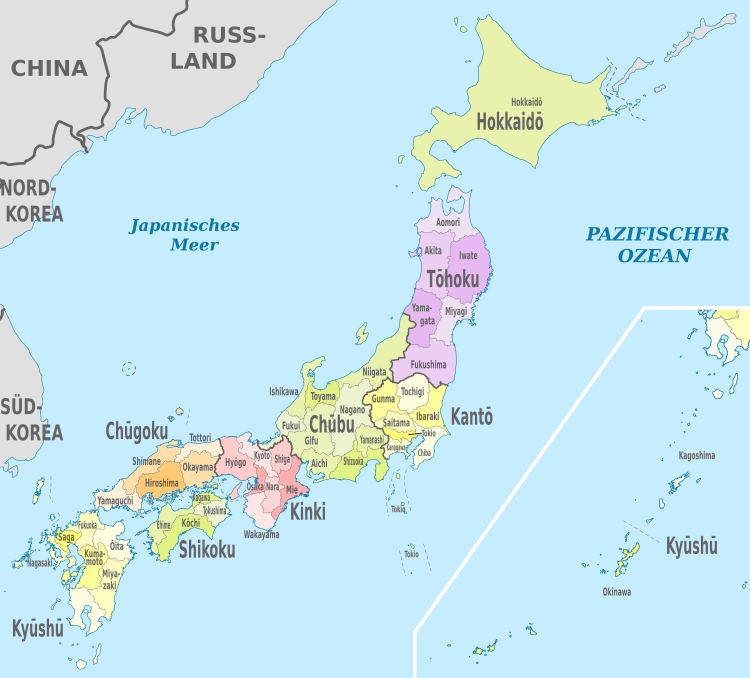 Regionen und Präfekturen Japans