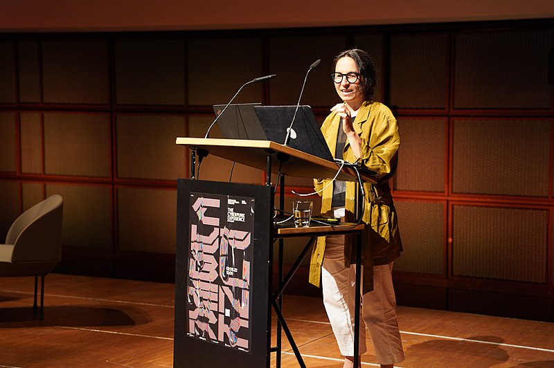File:Julia Grillmayr 2022, Cyberpunk Symposium, ZKM Karlsruhe.jpg