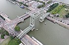 Aerial view of the Koninginnebrug and De Hef.