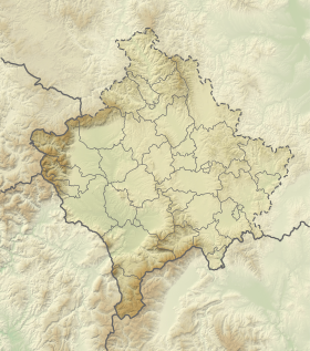 Manastir Gračanica na karti Kosovo