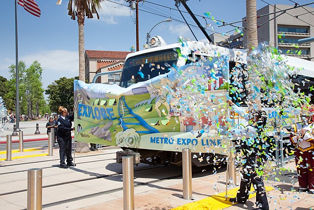 April 2012 opening weekend celebration of the initial operating segment of the Expo Line (now E Line)