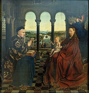 La Vierge du chancelier Rolin - Jan van Eyck - Musée du Louvre Peintures INV 1271.jpg