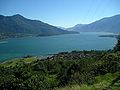 Vue du lac où l'Adda se jette dans le lac