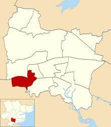 Location of Langdon Hills ward Langdon Hills ward in Basildon 1979.svg