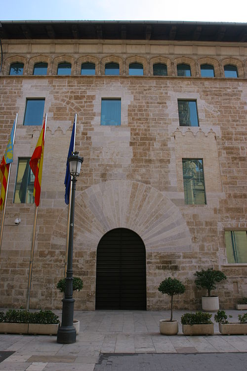 Main entrance to the Corts. (Palace of the Borgias)