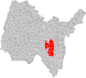 Posizione della comunità dei comuni di Plateau d'Hauteville