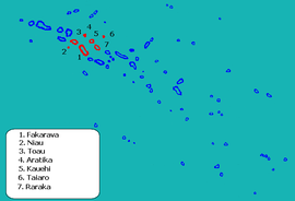 Lokasi (merah) di Kepulauan Tuamotu