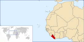 Либерия на карте мира