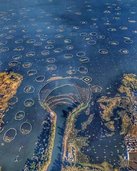 An aerial view of the Loktak Lake