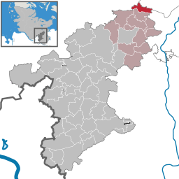 Läget för kommunen Mönkhagen i Kreis Stormarn