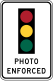 Traffic signal photo enforced, California.