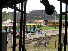 The Seashore Trolley Museum is the world's oldest and largest museum of mass transit vehicles, including streetcars. Main building and trolleys at Seashore Trolley Museum, August 2006.jpg