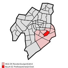 Map - NL - Leiden - Wijk 04 Roodenburgerdistrict - Buurt 02 Professorenwijk-Oost.svg