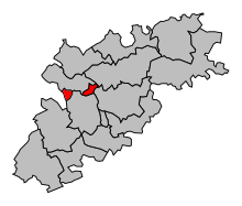 Situation du canton de Montauban-1 dans le département de Tarn-et-Garonne de 1991 à 2015.