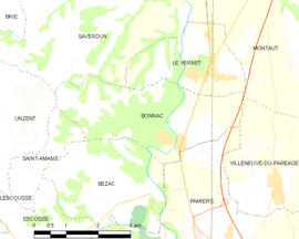 Mapa obce Bonnac
