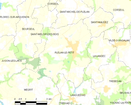 Mapa obce Plélan-le-Petit