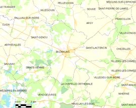 Mapa obce Buzançais