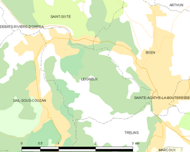 Mapa obce Leigneux