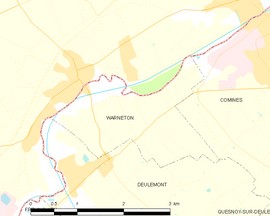 Mapa obce Warneton