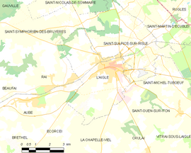 Mapa obce L’ Aigle