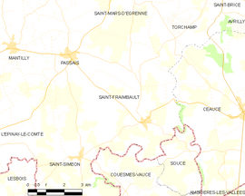Mapa obce Saint-Fraimbault