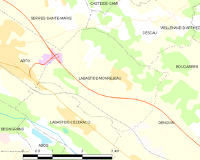 Poziția localității Labastide-Monréjeau
