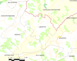 Mapa obce Labarthe