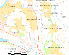 Mapa obce Morières-lès-Avignon