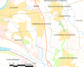 Poziția localității Morières-lès-Avignon