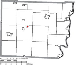 Location of Belmont in Belmont County