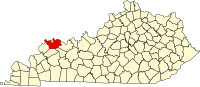 Map of Kentucky highlighting Henderson County Map of Kentucky highlighting Henderson County.svg