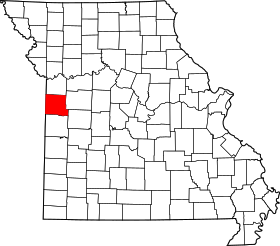 Map of Missouri highlighting Cass County.svg