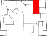Map of Wyoming highlighting Campbell County.svg