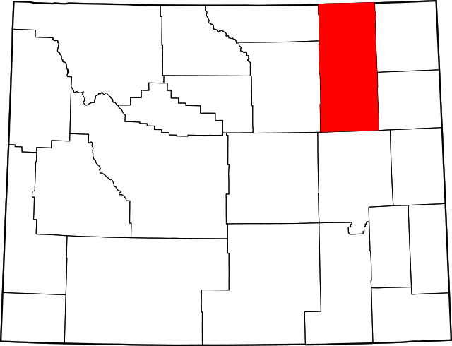 Map of Wyoming highlighting Campbell County