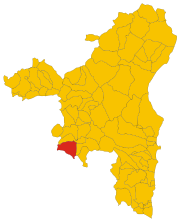 Lokasi Meana Sardo di Provinsi Nuoro