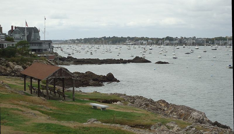 File:Marblehead Massachusetts view from peninsula and lighthouse towards harbor and town.JPG