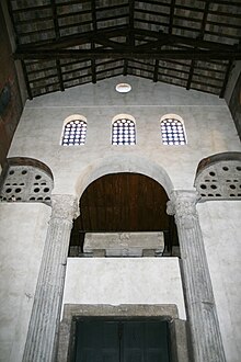 The columns of the statio annonae are now part of the church of Santa Maria in Cosmedin, Rome. Another statio was located near the Crypta Balbi. Maria in Cosmedin Statio Annonae Saulen.JPG