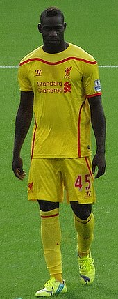 Balotelli playing for Liverpool in September 2014.