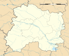 Mapa konturowa Marny, w centrum znajduje się punkt z opisem „Châlons-en-Champagne”