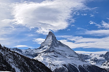 "Matterhorn,_March_2019_(01).jpg" by User:Liridon