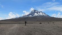 Blick auf den Mawenzi vom Kibo Sattel (4300 m)